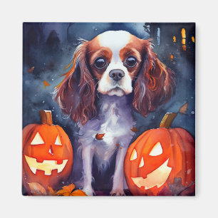 Halloween Cavalier King Charles Spaniel Pumpkins Magnet