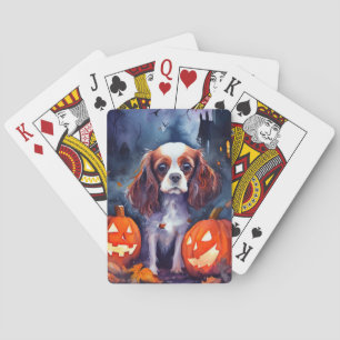 Halloween Cavalier King Charles Spaniel Pumpkins Spielkarten