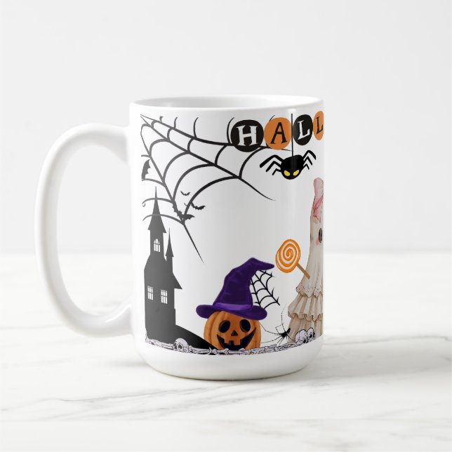 Halloween Ceramic Mug, Halloween Ghost Mug Kaffeetasse (Links)
