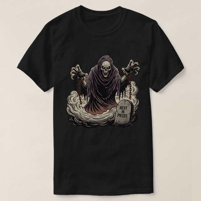 Halloween Chained Sensenmann Horror T-Shirt (Design vorne)
