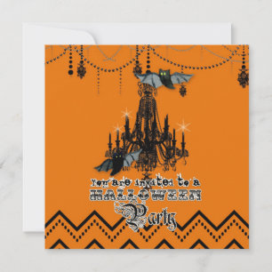 Halloween Chandelier Bat Zickzack Zig Zag Einladung