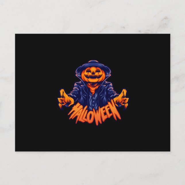 Halloween character jack o lanterror postkarte (Vorderseite)