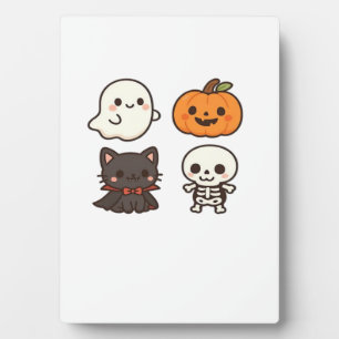 Halloween Charaktere � Geist, Kürbis, schwarze Kat Fotoplatte