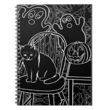 Halloween Chat et Fantômes Carnet