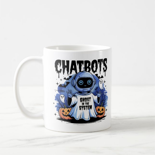 🤖 Halloween Chatbot AI Funny Ghost in 👻 🎃 Kaffeetasse (Links)