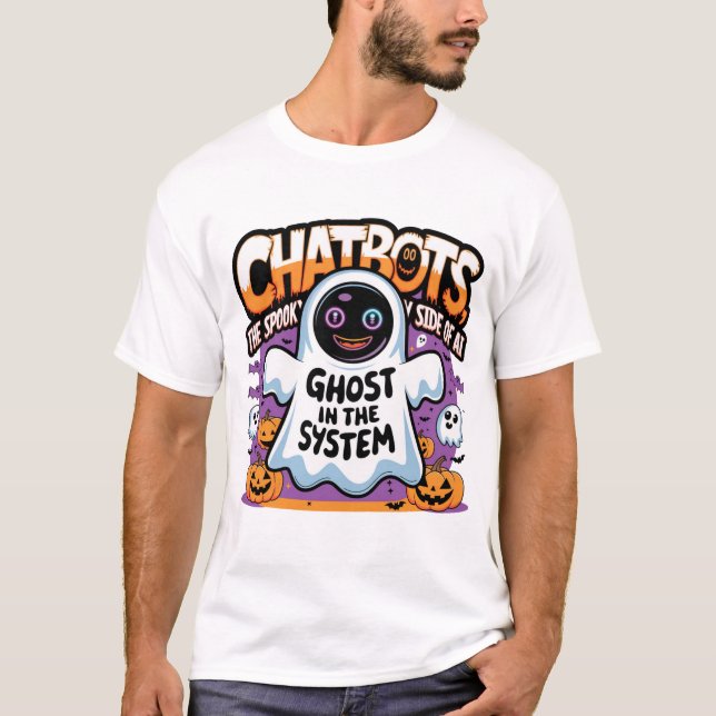 🤖 Halloween Chatbot AI Funny Ghost in 👻 🎃 T-Shirt (Vorderseite)