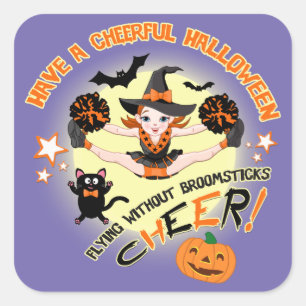 Halloween Cheerleader, Cheer Quadratischer Aufkleber