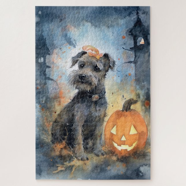 Halloween Chesapeake Bay Terrier mit Pumpkins (Vertikal)