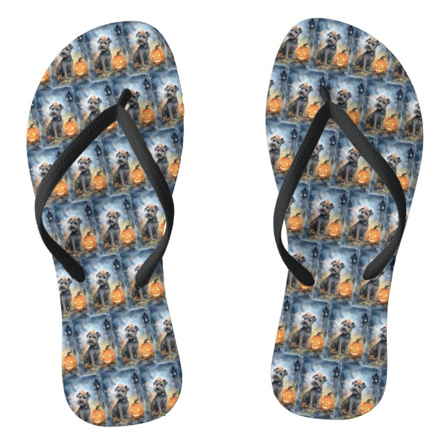 Halloween Chesapeake Bay Terrier mit Pumpkins Flip Flops (Fußbett)