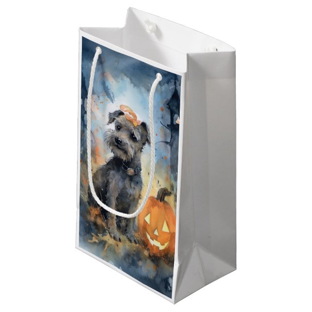 Halloween Chesapeake Bay Terrier mit Pumpkins Kleine Geschenktüte (Vorderseite Schrägansicht)