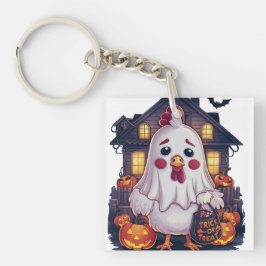 Halloween Chicken #1 Digitale Kunst Schlüsselanhänger