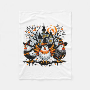 Halloween Chickens Bauer Chicken Girl Fleecedecke