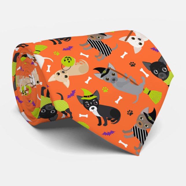 Halloween Chihuahua Cravate (Roulé)