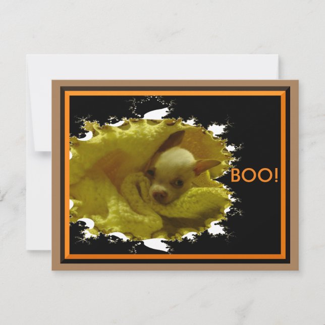 Halloween Chihuahua Flat Card Karte (Vorderseite)