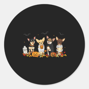 Halloween Chihuahua Geist Soky Chihuahua Liebhaber Runder Aufkleber