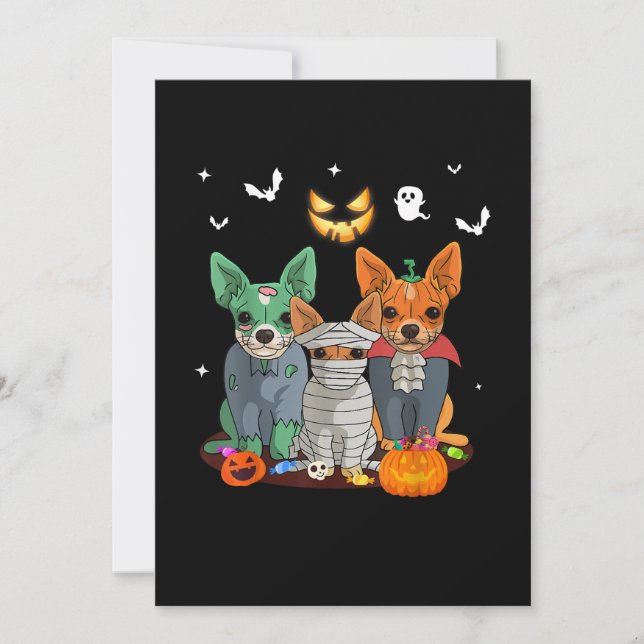 Halloween Chihuahua Hund Hexe Niedliche Geschenkgu Ankündigung (Vorderseite)
