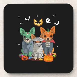 Halloween Chihuahua Hund Hexe Niedliche Geschenkgu Getränkeuntersetzer