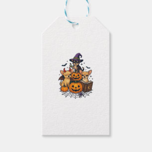 Halloween Chihuahua Hunde Kürbisse Hexenhut Zauber Geschenkanhänger