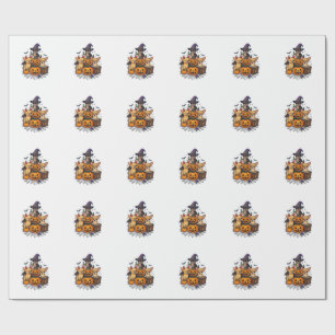 Halloween Chihuahua Hunde Kürbisse Hexenhut Zauber Geschenkpapier