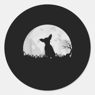 Halloween Chihuahua Kostümgeschenk Moon Funny Runder Aufkleber