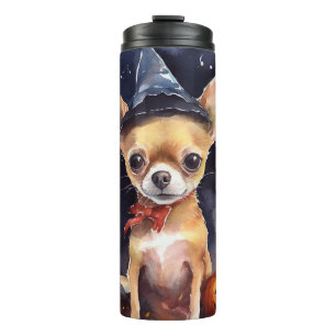 Halloween chihuahua mit Pumpkins Beängstigend Thermosbecher