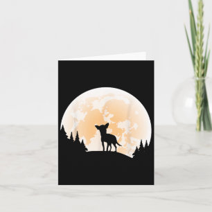 Halloween Chihuahua Moon Dogs Lover Funny Hallowee Karte