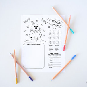Halloween Children's Activy Worksheet Notizblock