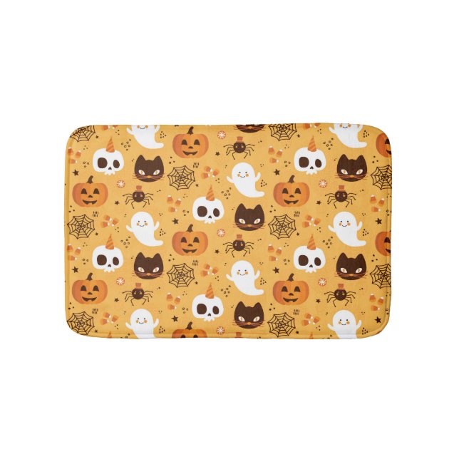 Halloween Childrens Kat Pumpkin-Geister Badematte (Vorderseite)