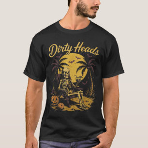 Halloween Chill Skelett Dirty Heads Retro für Männ T-Shirt