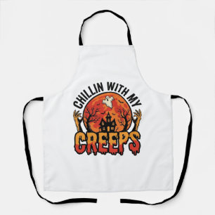 Halloween Chillen mit meinen Creeps Vintage T-Shir Schürze