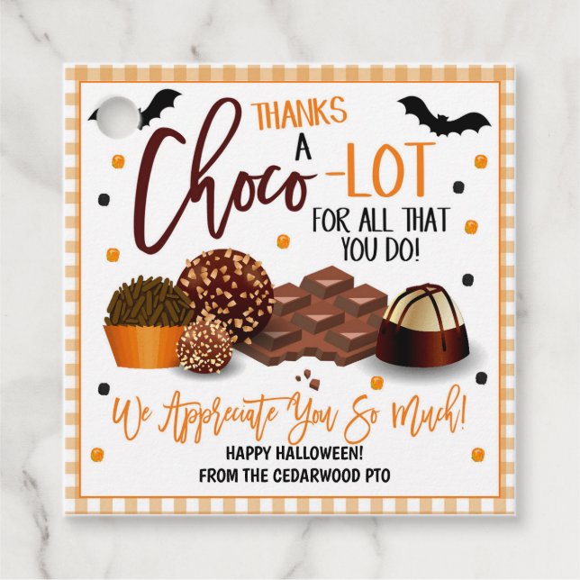 Halloween Chocolate Candy Gift Tags Geschenkanhänger (Vorderseite)