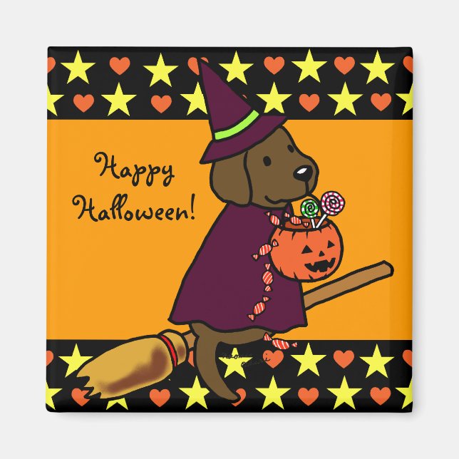 Halloween Chocolate Labrador Cartoon 1 Magnet (Vorne)