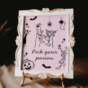 Halloween Choisissez votre poison Cocktail Poster