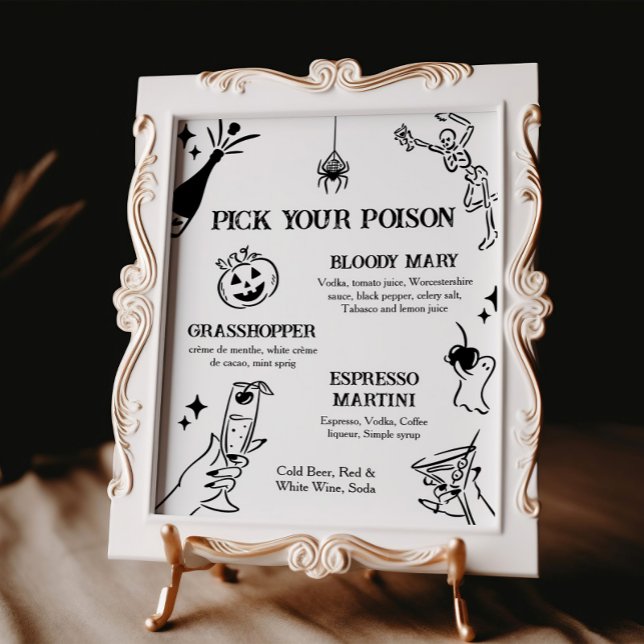 Halloween Choisissez votre poison Cocktail Poster (Créateur téléchargé)