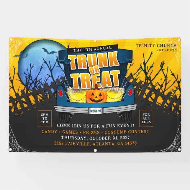 Halloween Church Trunk oder Leckerei Event Banner (Horizontal)