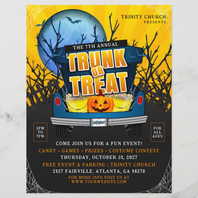 Halloween Church Trunk oder Leckerei Event Flyer (Vorne)