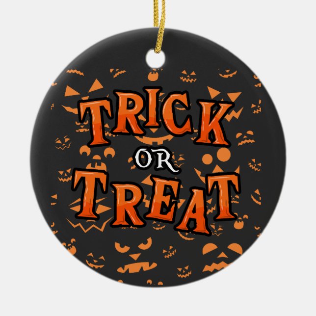 Halloween Circle Keramik für Trick oder Treat Orna Ornament (Vorne)