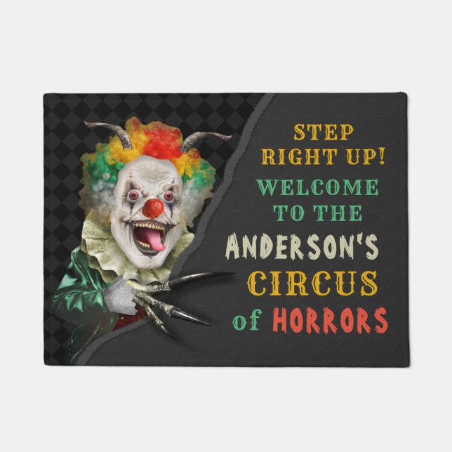 Halloween Circus Clown Beängstigende Karneval Horr Fußmatte (Vorderseite)