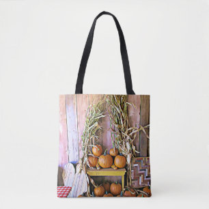 Halloween Citrouille Bois Coeur Sac d'automne