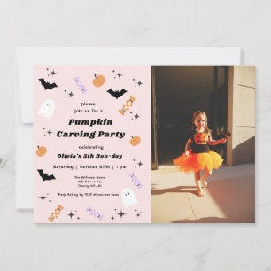 Halloween Citrouille Carving Invitation d'annivers