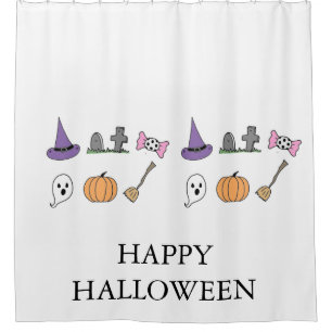 Halloween Citrouille Éffrayant tête Douche rideau