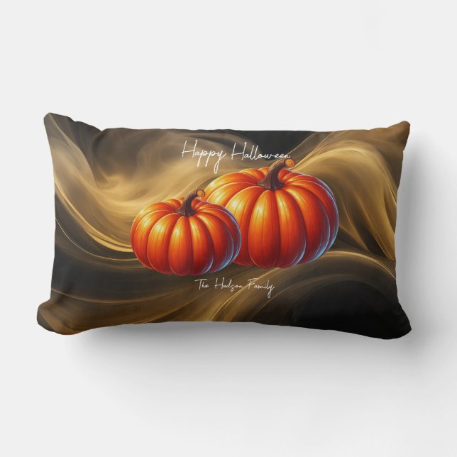 Halloween Citrouille Family Duo Lendenkissen (Vorderseite)