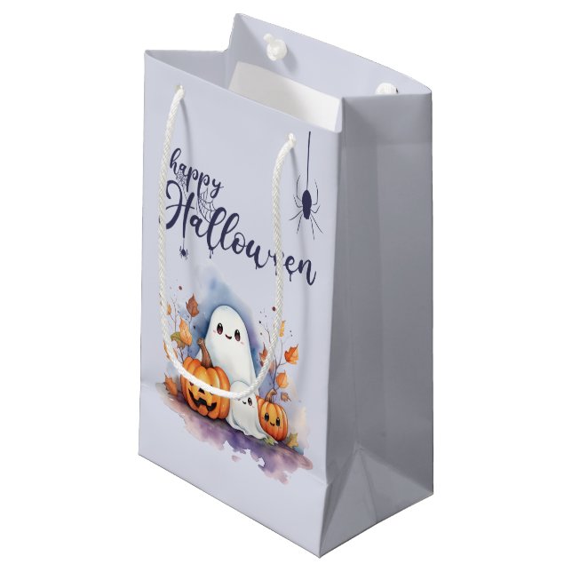Halloween Citrouille Fantôme Petit sac ou sac de t (Devant Angle)