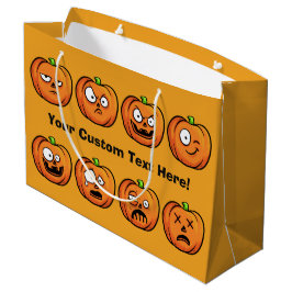 Halloween Citrouille texte personnalisé grand sac