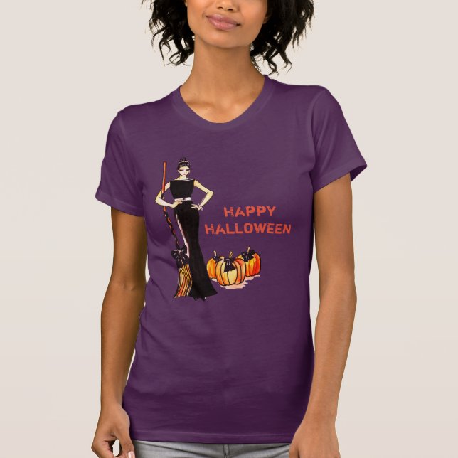 Halloween Classic Elegantes Black Dress T-Shirt (Vorderseite)