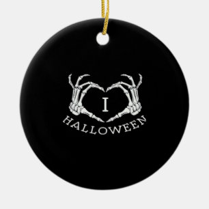 Halloween! Classic - Skelettfächer Herz Keramik Ornament