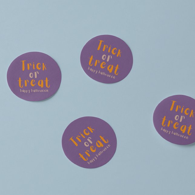 Halloween Classic Trick oder Treat Round Sticker (Von Creator hochgeladen)