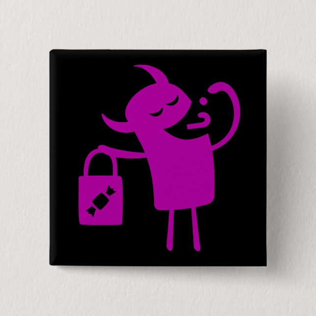 Halloween Clip Art Monster Trick oder Treater Butt Button (Vorderseite)