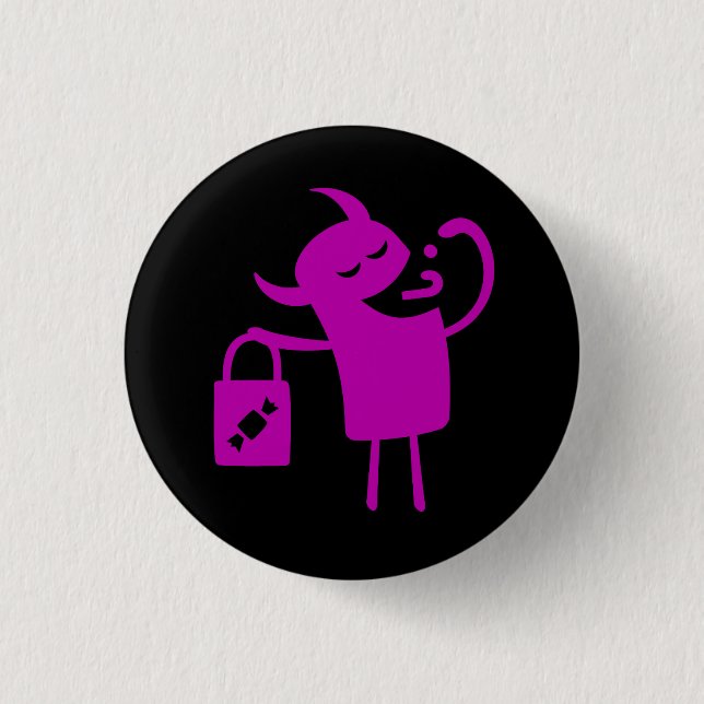 Halloween Clip Art Monster Trick oder Treater Butt Button (Vorderseite)