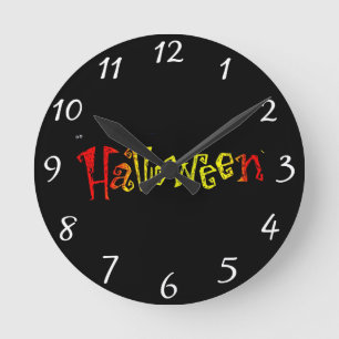Halloween Clock Runde Wanduhr